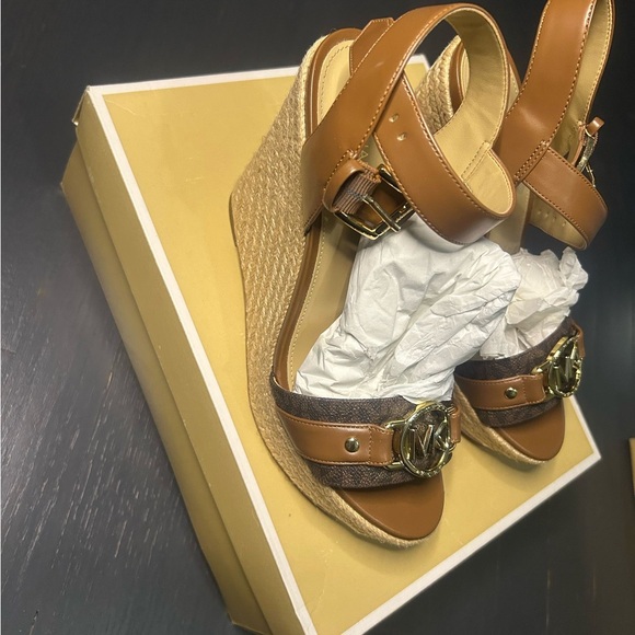 Brown Wedge Sandals - Picture 1 of 3